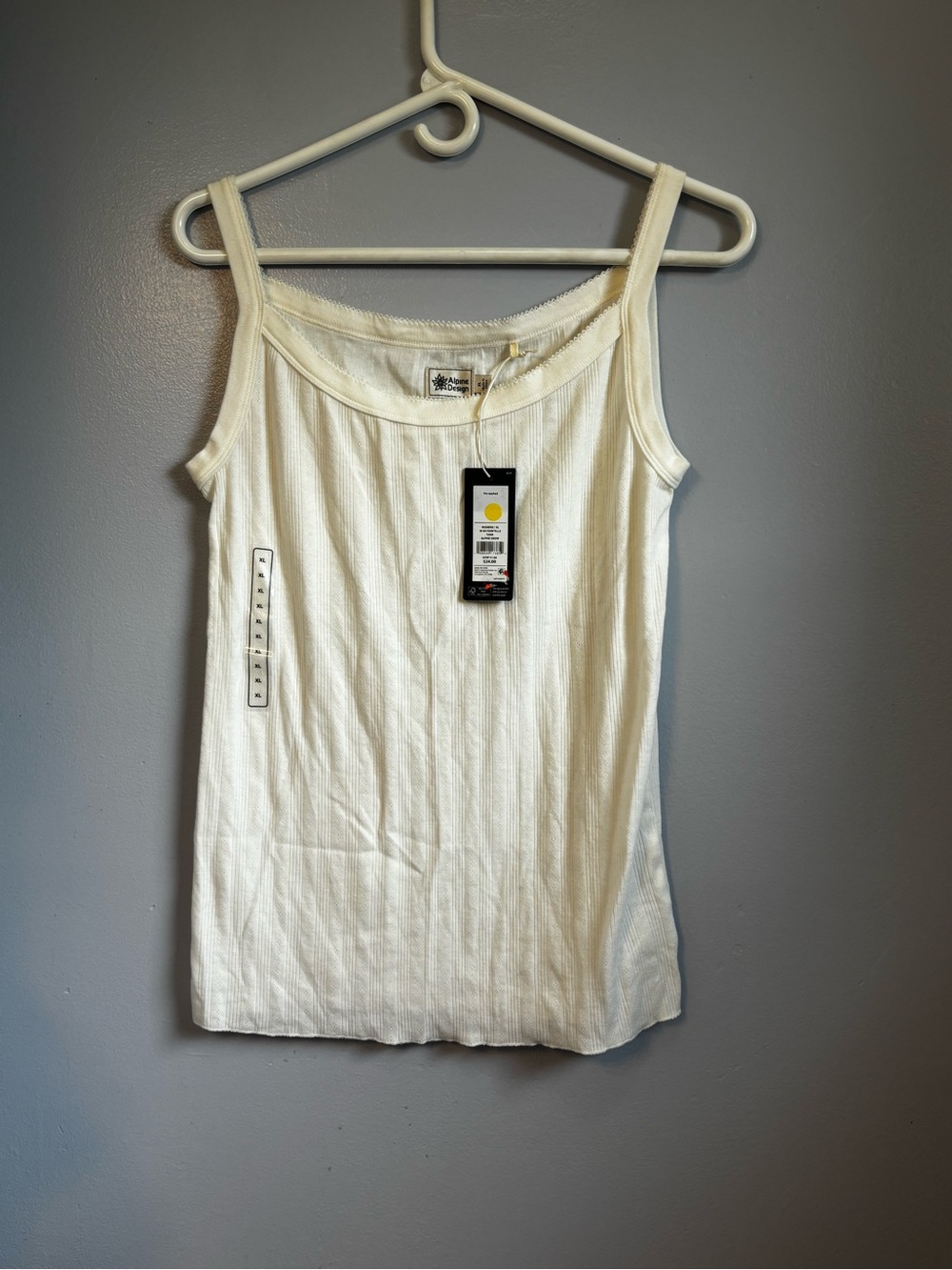 Alpine Design Women's Pointelle Tank Top Sz XL. NWT